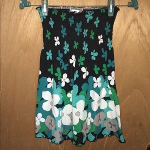 Strapless floral top